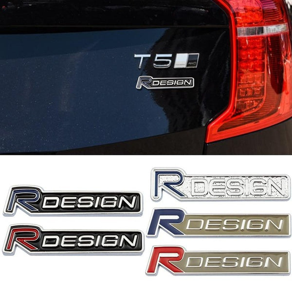 3D Metal RDESIGN Letter Logo Car Rear Trunk Emblem Badge Stickers Decals For Volvo R DESIGN S40 S60 S90 XC60 XC90 V40 V90 V60