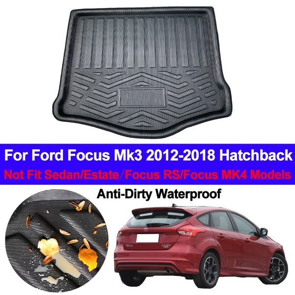 Car Boot Boot Cargo Liner Trunk Floor Mats Luggage Tray For Ford Focus Mk3 2012-2017 2018 Hayon