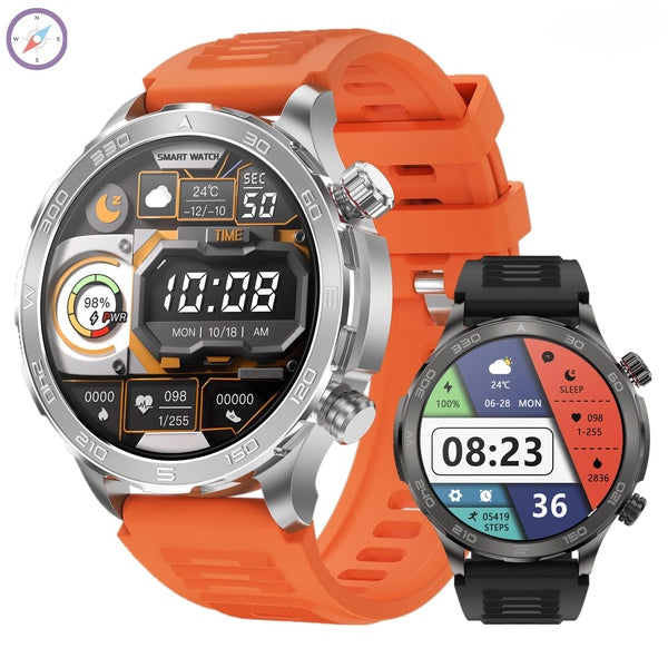 DK67 montre intelligente charge sans fil 1.53 "NFC GPS traqueur de charge sans fil 360*360 écran HD hommes boussole Smartwatch appel Bluetooth