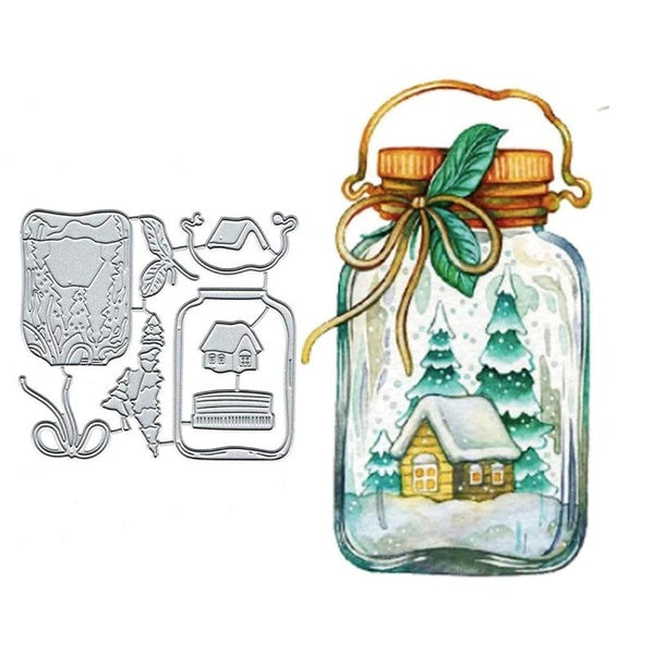 Matrice de découpe en métal, motif de bouteille à dérive de noël, pochoir pour bricolage, Scrapbooking, Album Photo, gaufrage de cartes en papier, dé