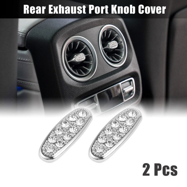 2pcs Car Bling Rear Exhaust Port Knob Cover Inner Fitting Trim Decals Interior Bling Accessories for Mercedes-Benz a Class CLA 2019-2020