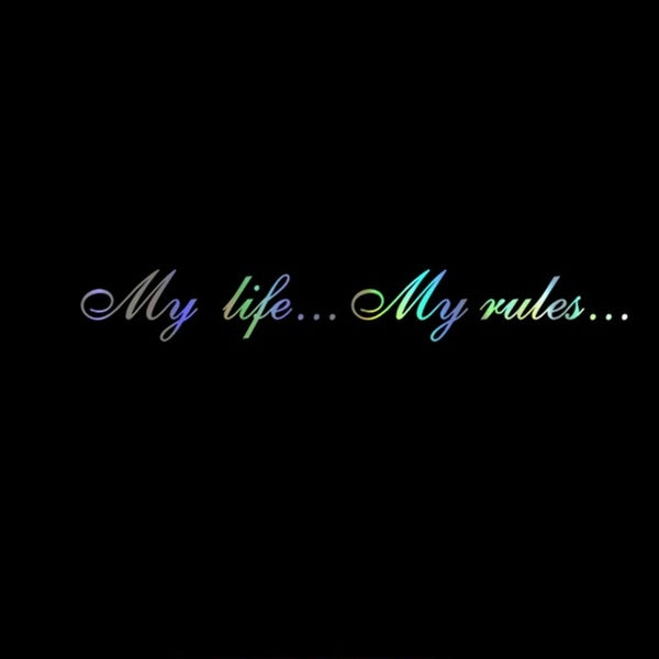 Car Sticker 3D 60*8.5cm My Life...My Rules. Fashion Text Auto Stickers Funny Vinyl Car Styling Decal Motorcycle Sticker On Car