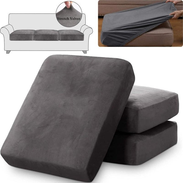 1-3 Seater-Chaise Seat Velvet Stretch Couch Cushion Cover Plush Cushion Slipcover for Chair Loveseat Sofa Cushion Furniture Protector Seat Cushion So