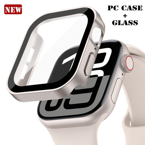 Waterproof Case for Apple Watch Series 10 46mm 42mm Smartwatch Accessories Straight Edge Screen Protector glass+Bumper Cover iWatch series 10 46 mm 4