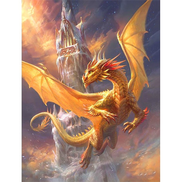 DIY 5D Diamond Painting Dragon Animal Full Drill with Number Kits Home and Kitchen Fashion Crystal Rhinestone Cross Stitch Embroidery Paintings Canva