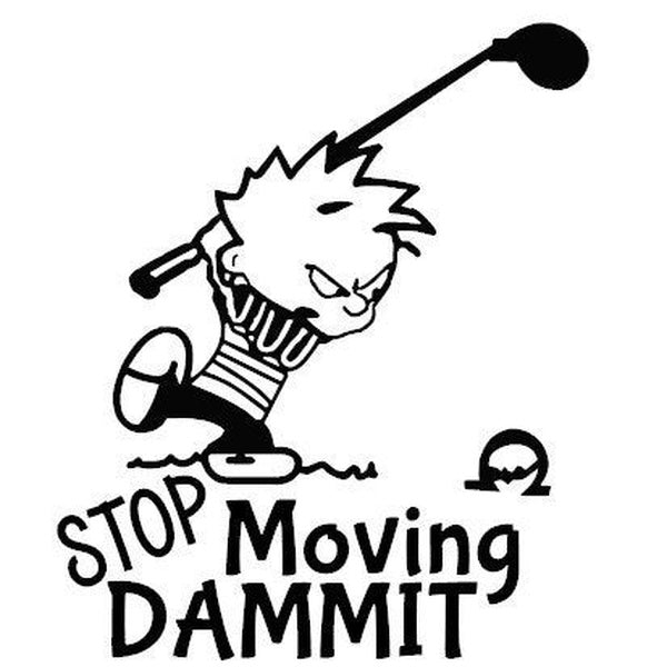 2PCS Stop Moving Decal - I Love Golf Decal - Golfer Funny Decal Sticker Vinyl Decal