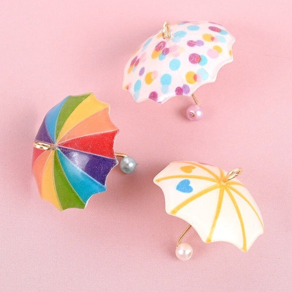 6 pièces Mini Simulation petit parapluie charmes pour maison de poupée Miniature pendentif bricolage boucles d'oreilles collier porte-clés accessoire