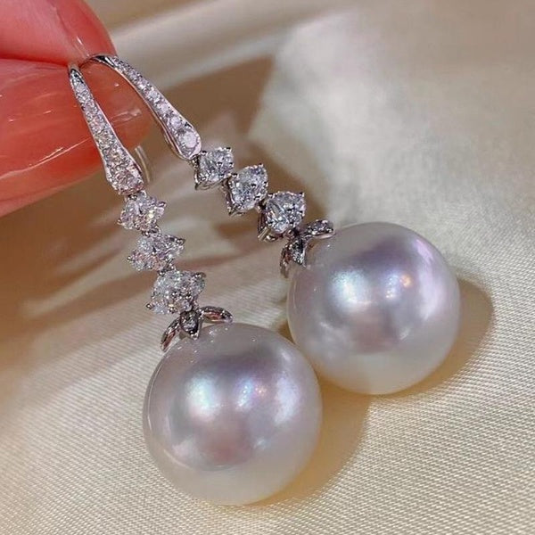 Boucles d'oreilles pendantes en perles à crochet, 1 paire, accessoires de mariage élégants pour femmes