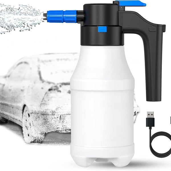 Electric Foam Sprayer with USB, Electric Pressurized Foam Sprayer for Car Washing,Foam Sprayer Suitable for Home, Garden and Car Beauty and Cleaning,