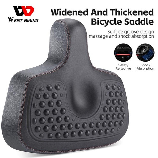 WEST BIKING - selle large et confortable pour vélo électrique, siège de Scooter, Gel de Silicone, Massage, vélo de montagne, Absorption des chocs