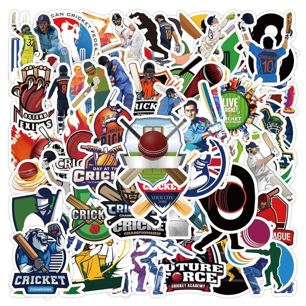 10-50Pcs Cricket Sport Stickers Cricket Graffiti Stickers for DIY Luggage Laptop Skateboard Motorcycle Bicycle Stickers