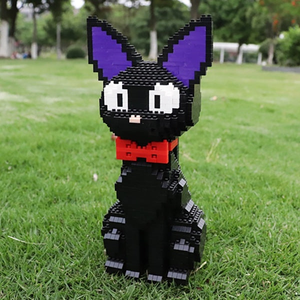 8806 Animal World JiJi Black Cat Sit Pet Bow 3D Model DIY Mini Diamond Blocks Bricks Building Toy for Children no Box Matron Inn