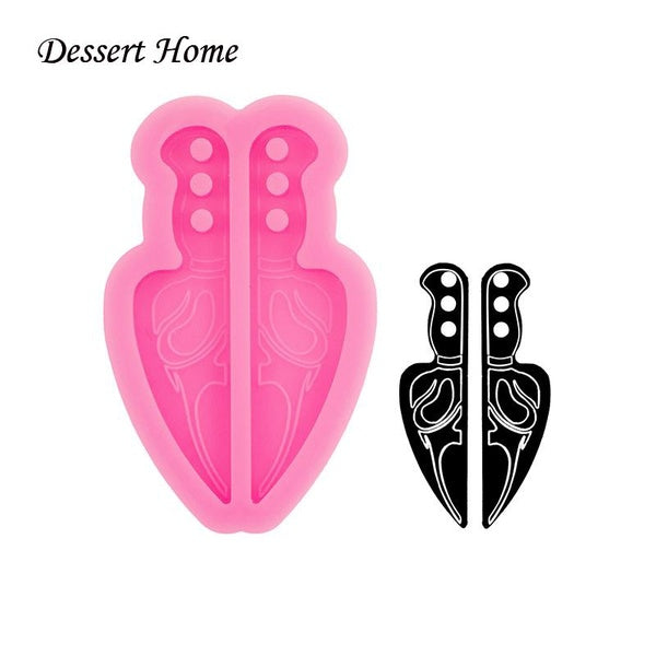 DY1558 Shiny Knife Shaped Earrings Resin Molds Epoxy Silicone Crafting Mould Jewellery DIY Handmade Charms Mold
