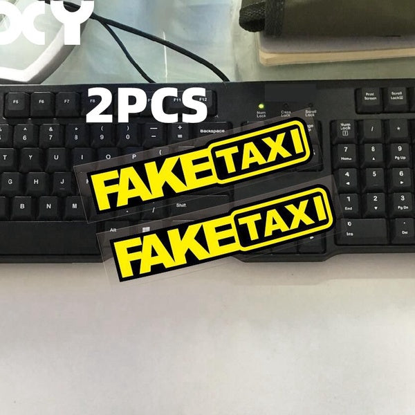 2Pcs FAKE TAXI Car Stickers Reflective Sticker Funny Window Vinyl Decals for Automobile Self Adhesive