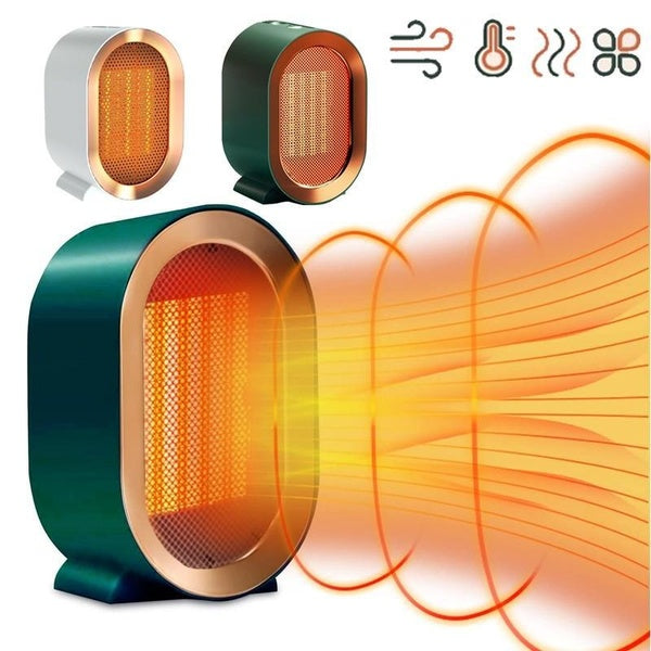 Space Heater With Thermostat, 800-1200W Safe And Quiet PTC Ceramic Electric Desktop Heater Heats Up To 20 Square Meter Indoor Winter Warm Air Blower