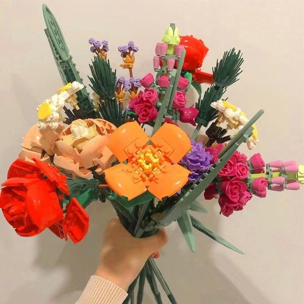 New 750pcs Flower Model Building Block Brick Educational Assembly Toy Children Gift