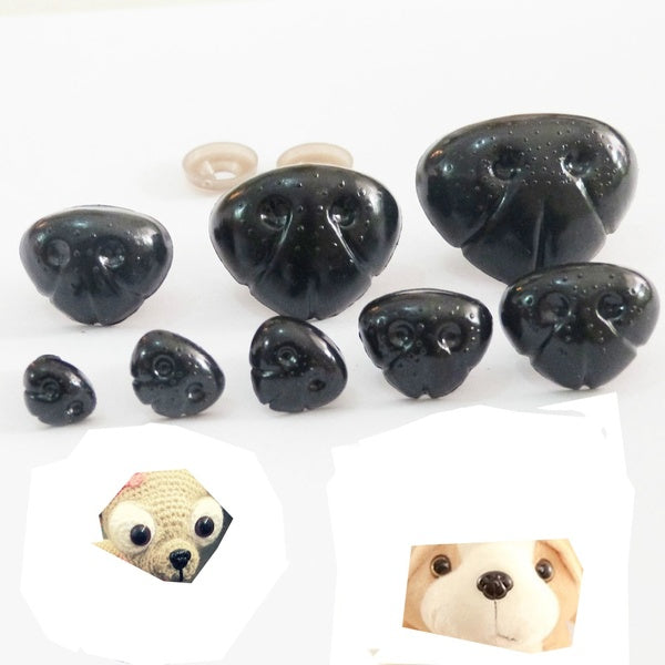 20-10-8-6-4-2pcs-bag Black Oval Ellipse Oblong Doll Safety Nose Eyes for Bear Stuffed Toys Snap Animal with Plug Washers 14-15-16-18-22-24-26-29-35MM