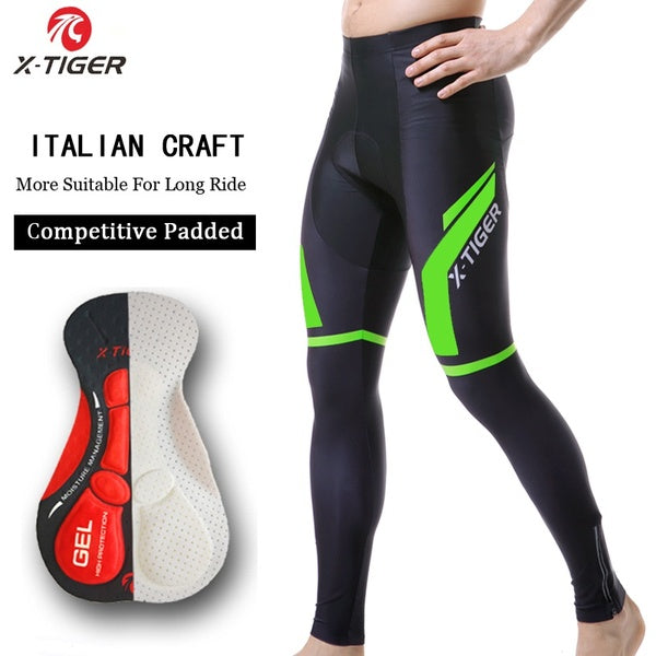X-TIGER Sports hommes vélo pantalon 4D rembourré vélo de route collants respirant cyclisme Long Leggings