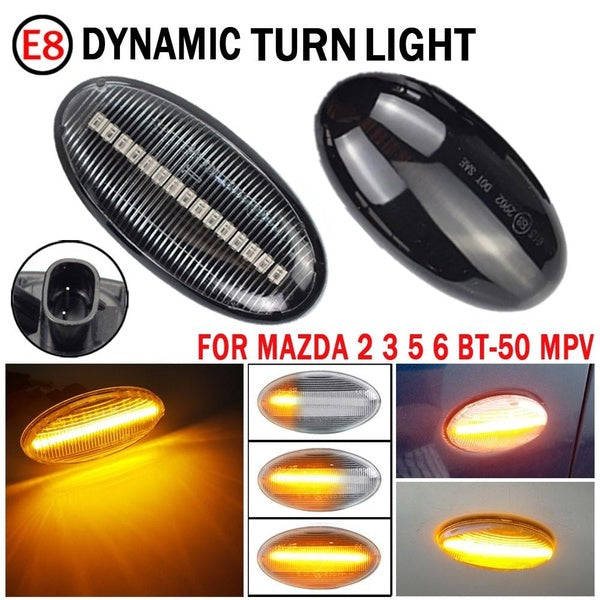 2pcs Dynamic Blinker Repeater Sequential Indicator LED Turn Signal Light Side Marker Lamp for Mazda 2 3 5 6 BT-50 MPV