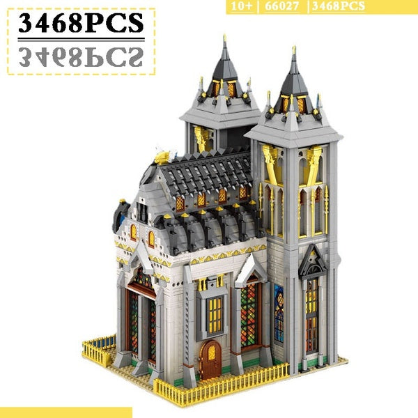 New MOC 3468pcs Medieval European Century Churches Modular House Model Building Block Brick Educational Assembly Toy Children Boy Gift