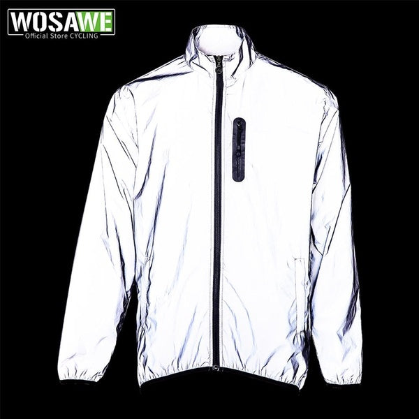 WOSAWE Men's Cycling Jacket High Reflective Windproof Waterproof Coat Bike Golf Long Sleeve Top M-3XL