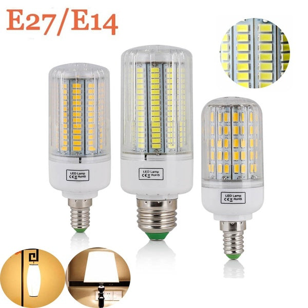 LED Corn Bulb E27 E14 SMD5730 3W 4W 6W 7W 8W 9W 12W 15W AC110V AC220V Indoor Spot Light Lamp Bulbs Cool Warm White for Home Energy Saving Lighting