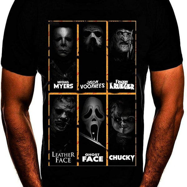 Saw Horror Figures Halloween T-shirt à col rond pour hommes