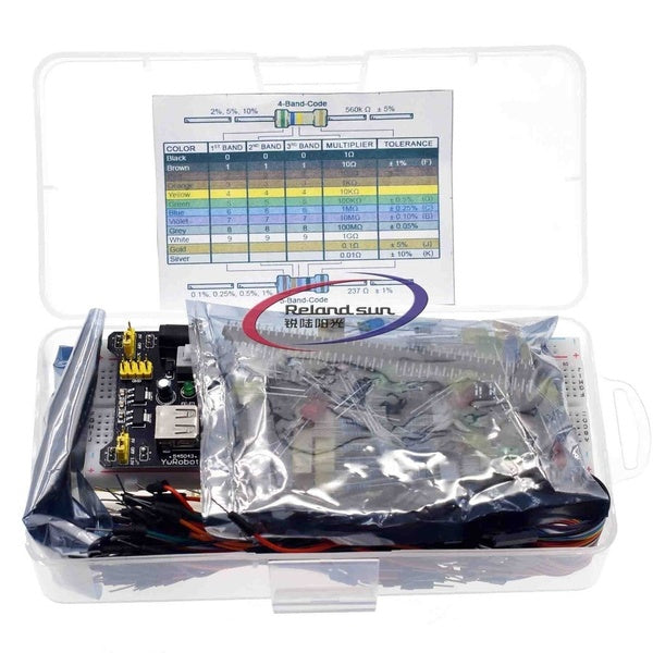 New Electronics Components Basic Starter Kit for Arduino UNO MEGA2560 Raspberry Pi with LED Precision Potentiometer Buzzer Capacitor Resistor