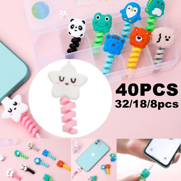 New Cartoon Cable Protector Data Line Cord Protective Case Cable Winder Mobile Phone Accessories Charging Cable Winder Organizer