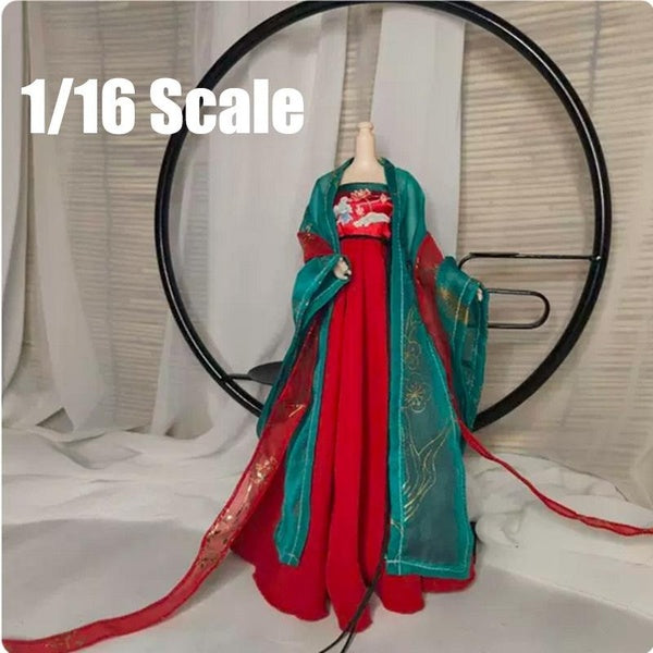 1-6 Scale Female Soldier Clothes Ancient Silk Dress Skirt Hanfu Clothes For 12" Female Action Figure Body Doll