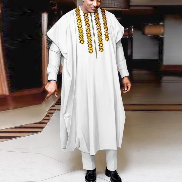 African Suit for Men 3 Pieces Agbada +Shirt+Pants Set