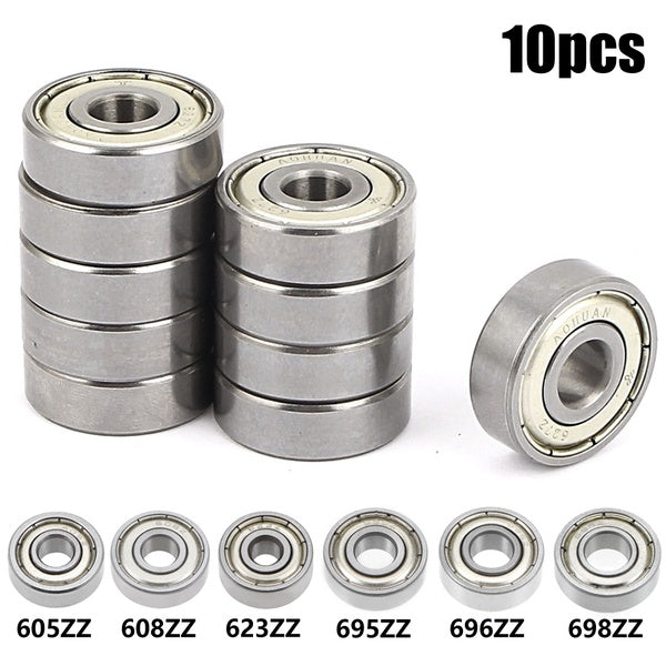 10 pièces roulement à billes Double blindé ABEC-3 roulements 605ZZ - 608ZZ - 623ZZ - 695ZZ - 696ZZ - 698ZZ