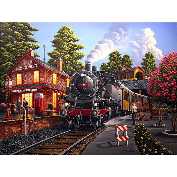 DIY 5D Train Diamond Painting Full Drill with Number Kits Home and Kitchen Fashion Crystal Rhinestone Cross Stitch Embroidery Paintings Canvas Pictur