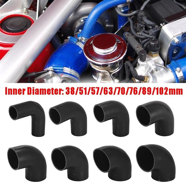 X AUTOHAUX 90 Degree Elbow Silicone Reducer Hose 38-102mm ID 48-112mm OD Silicone Hose Coupler Intercooler Tube for Car Intercooler Intake Piping