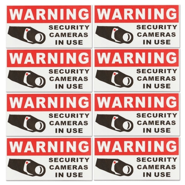 New Fashion 8pcs Security Camera In Use Stickers Safety Signs Decal Self-adhensive Waterproof