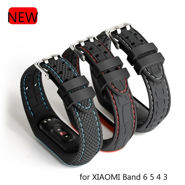 Silicone Strap For Xiaomi Mi band 6 5 4 3 Sport Breathable Bracelet for mi band 3 4 5 6 strap Smartwatch watchband replacement belt