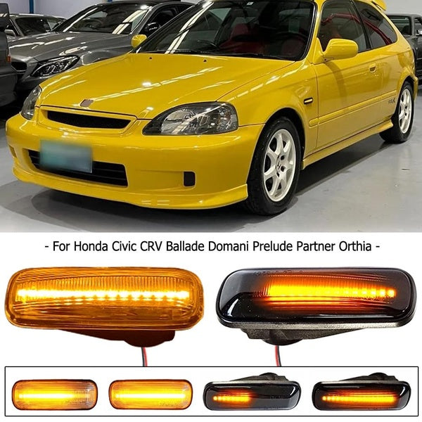 For Honda Civic EK 2-3-4d CRV Ballade Hatchback Sedan Car Lamps Dynamic LED Side Marker Turn Signal Lights 1997-2000