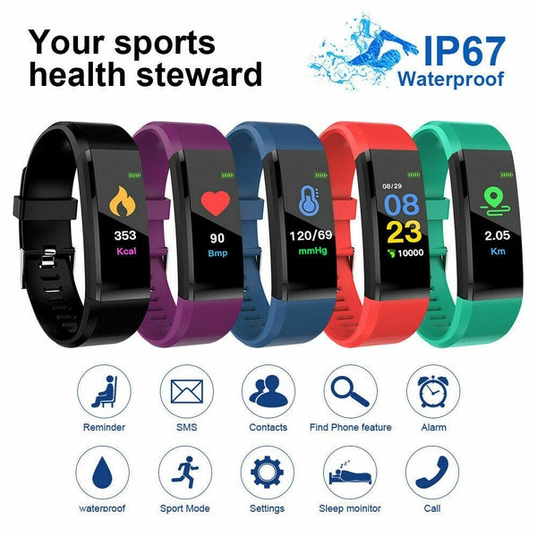 Smart Watch Band Sport Fitness Activity Tracker For Kids Fit Bit iOS Android