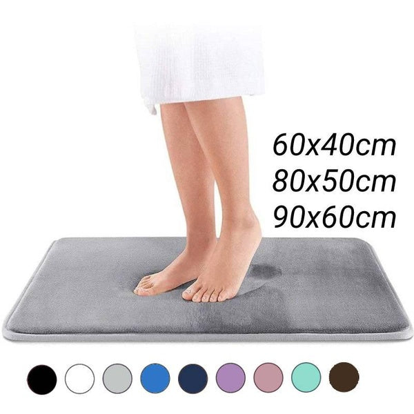 60x40cm-80x50cm-90x60cm Solid Color Bath Mat Bathroom Rug Non Slip Door Floor Mat Carpet Rug Water Absorption Memory Foam Bathroom Mat