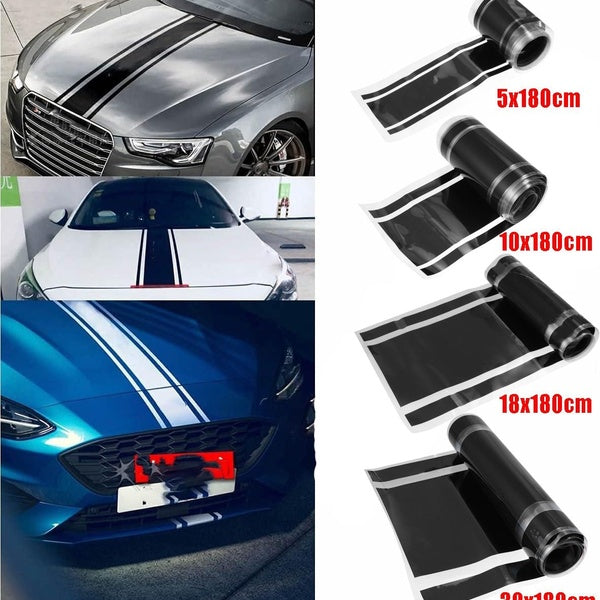 5-10-18-30x180cm Car Hood Stripe Sticker Auto Racing Body Side Stripe Decal Skirt Roof Hood Bumper Stripe Decal Vinyl Modified Stripe Decal Decoratio