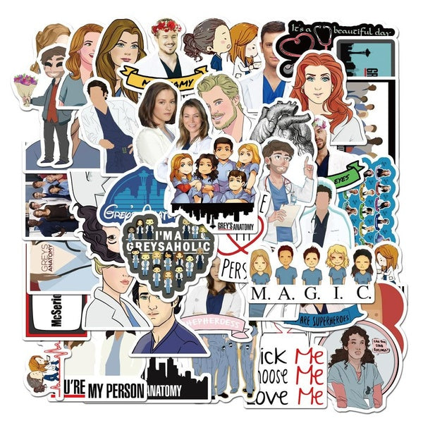 10-50Pcs Grey's Anatomy Stickers Meredith Grey Doctor Graffiti Stickers for DIY Luggage Laptop Skateboard Motorcycle Bicycle Stickers
