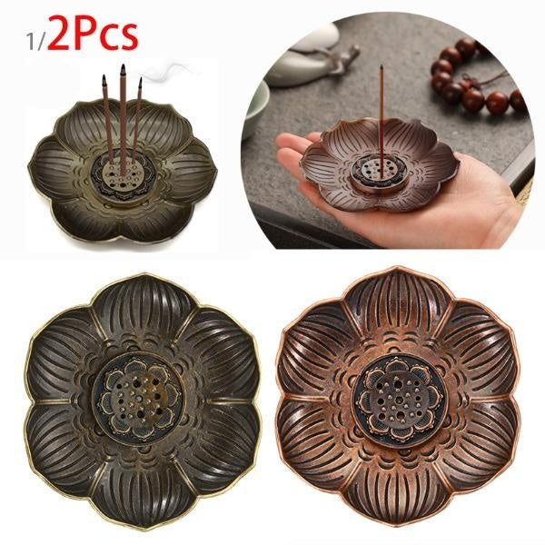 Incense Stick Holder, Incense Burner Plate Holder Alloy Incense Base Stand for Yoga Spa Room Home Office, Blossom Type