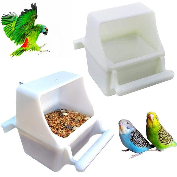1pcs Hanging Bird Feeders Plastic Food Container For Budgerigar Food Box Can Bird Cage Accessories Feeding Supplies Drinking Fountain