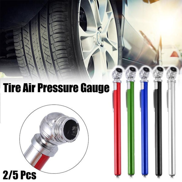 2-5pcs 10-100PSI Mini Pen Shaped Car Vehicle Tire Air Pressure Test Meter Gauge Portable Stainless Steel Car Tire Pressure Gauge Barometer
