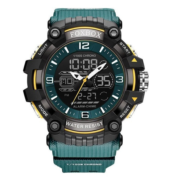 LIGE multifonctionnel Chrono montres numériques hommes FOXBOX double mouvement Sport montre-bracelet étanche horloge électronique Reloj Hombre