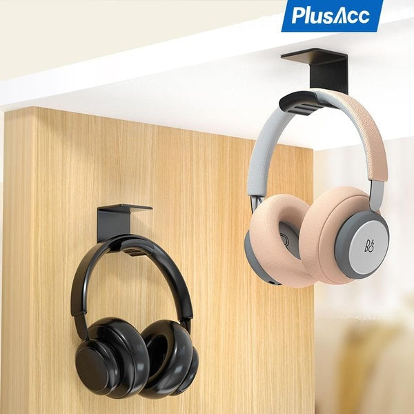 PlusAcc Gaming Headset Stand Headphone Hook Holder Hanger Wall Mount with Under Desk Design for Universal Earphone