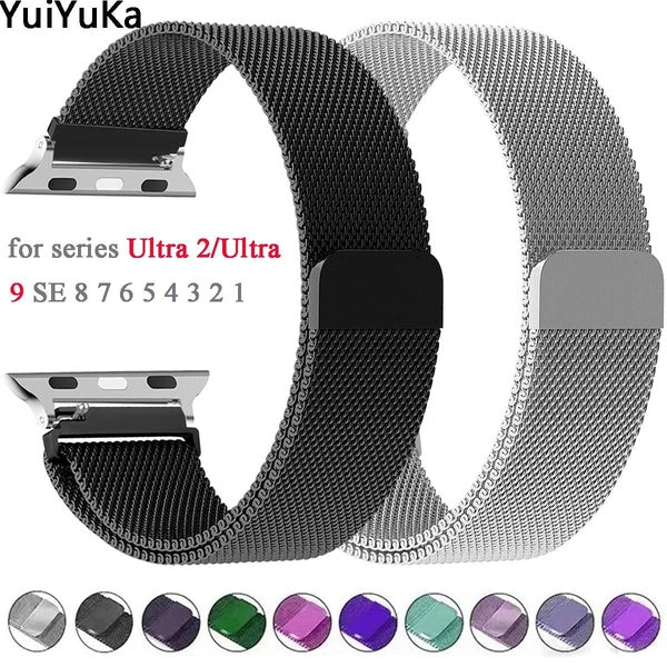 YuiYuKa Metal Magnetic Band for Smart Watch 49mm 45mm 41mm 44mm 40mm 42mm 38mm for SmartWatch Ultra 2-Ultra Series 9 8 7 6 SE 5 4 3 2 1 Stainless Ste