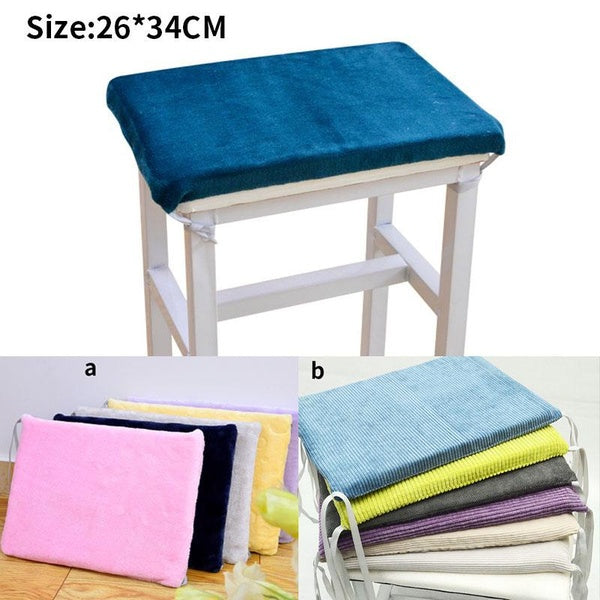 Winter Facecloth Thickened Student Stool Cushion With Ties Home Square Stool Cushion Seat Mats Workshop Stool Chair Cushion-140
