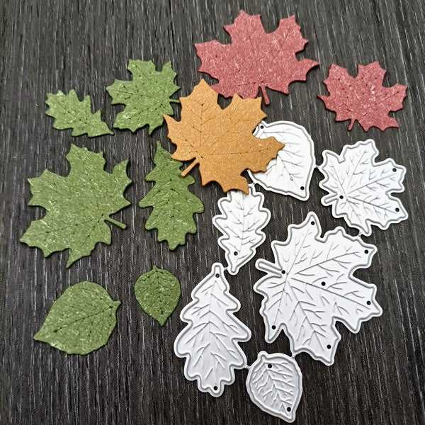 New 6pcs Leaves Metal Cutting Dies Stencils Die Cuts for DIY Scrapbooking Album Paper Card Embossing Crafts