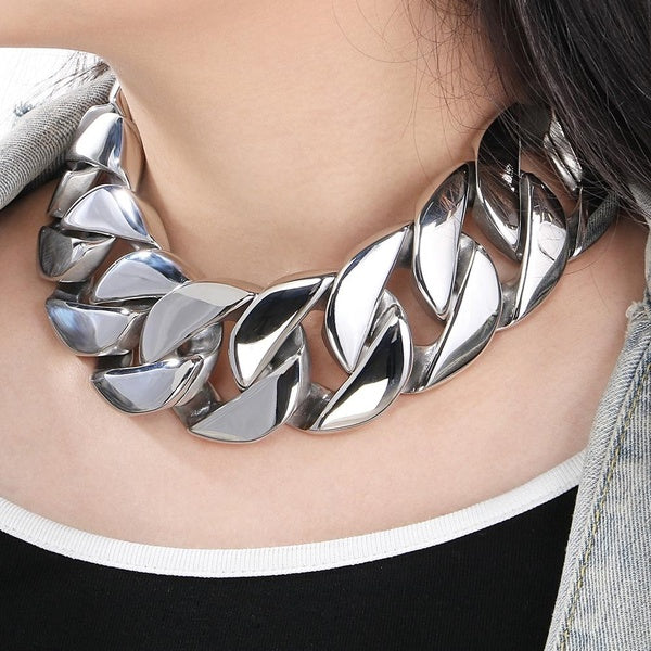 Massive 43MM 43CM Big Cuban Link Chain Necklace For Men Women Heavy Solid Stainless Steel Choker Necklaces Jewellery Accessories